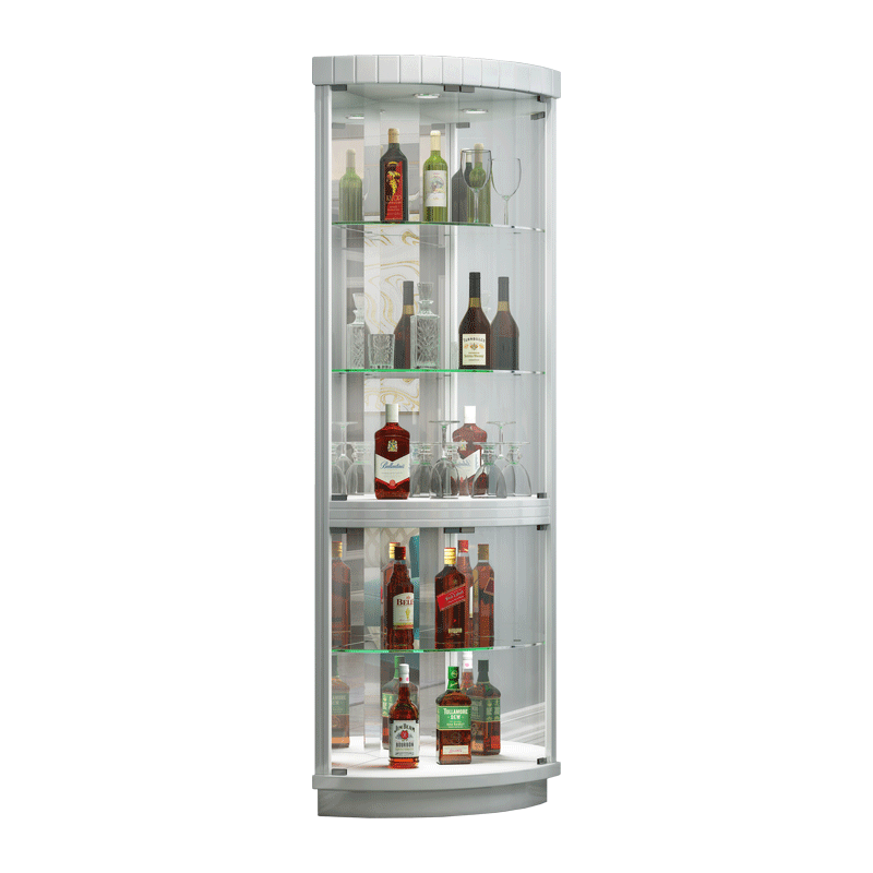 松品 三角柜酒柜墙角柜 客厅墙角酒柜转角柜储物装饰柜拐角柜现代简约烤漆酒柜钢化玻璃角柜展示柜红酒柜 白色(52*200cm)