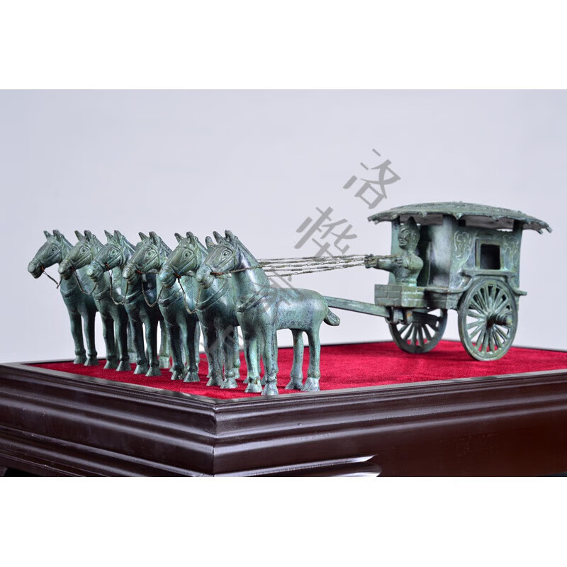 凭霄河南洛阳旅游纪念品 周鼎铜艺仿古青铜器摆件马拉车工艺品天子驾