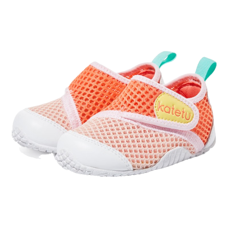 卡特兔童鞋嬰兒學(xué)步鞋春夏兒童涼鞋軟底網(wǎng)面寶寶鞋男女童幼兒園室內(nèi)鞋 橙粉白 24 內(nèi)長(zhǎng)14.5cm 腳長(zhǎng)13.6-14.2