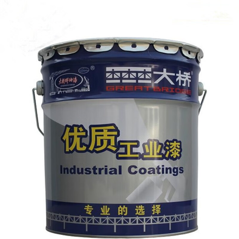 大桥牌 醇酸磁漆 中蓝中绿醇酸防锈漆工业车间金属设备漆12kg 12kg