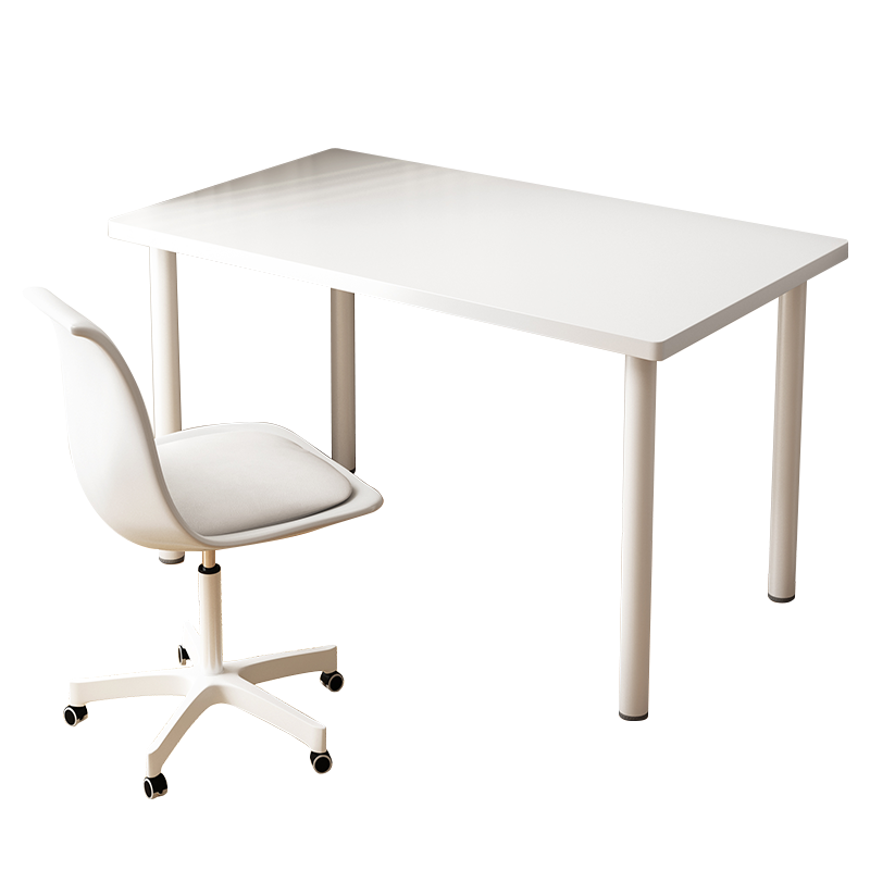 木匠印记家用电脑桌卧室简约落地化妆学习桌现代简易电脑桌子 暖白色80x40cm