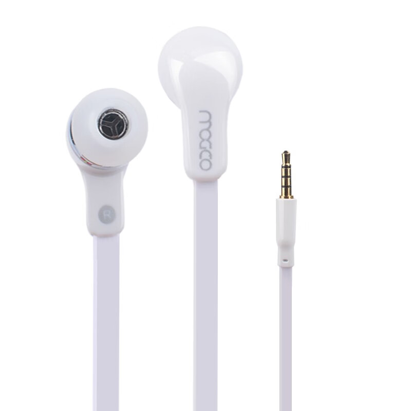 摩集客（MOGCO）  摩悅IE-M9 线控入耳式手机耳机面条线防缠绕3.5镀金插针CTIA格式通用 白色