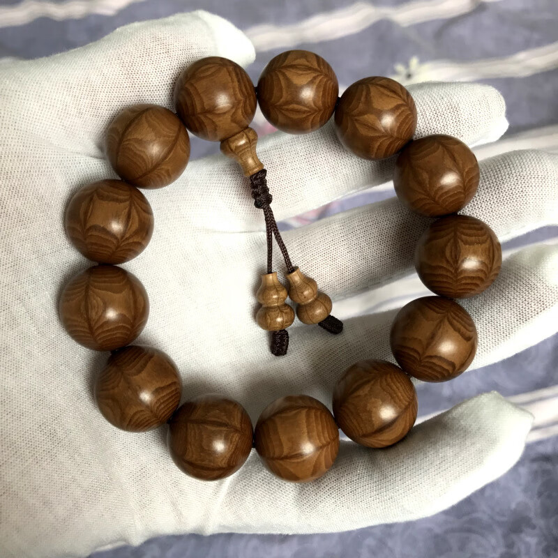 飞鹅五台山六道木降龙木手串佛珠 木质手持念珠原木珠2.