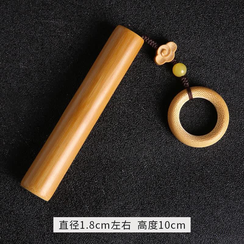 佳人饰界（JIANRENSHIJIE）实心竹手把件玉竹把玩件男士雕刻黄皮随身盘玩素竹文玩手把件精品 玉竹-素竹+竹环