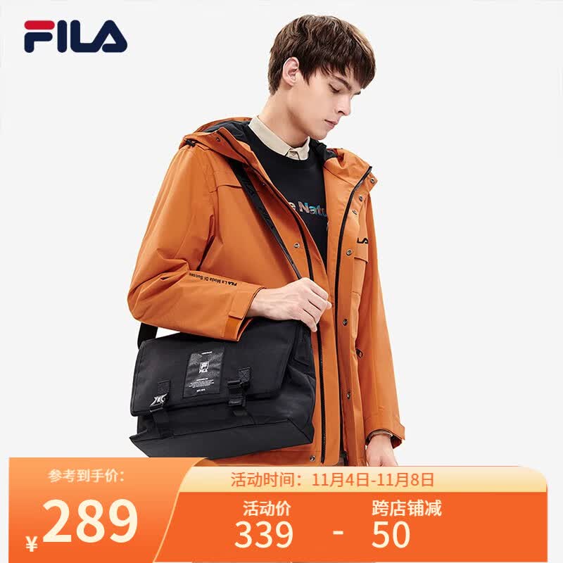 FILA 斐乐官方男子斜挎包2023秋季时尚休闲包简约单肩包胸包 正黑色-BK XS怎么看?