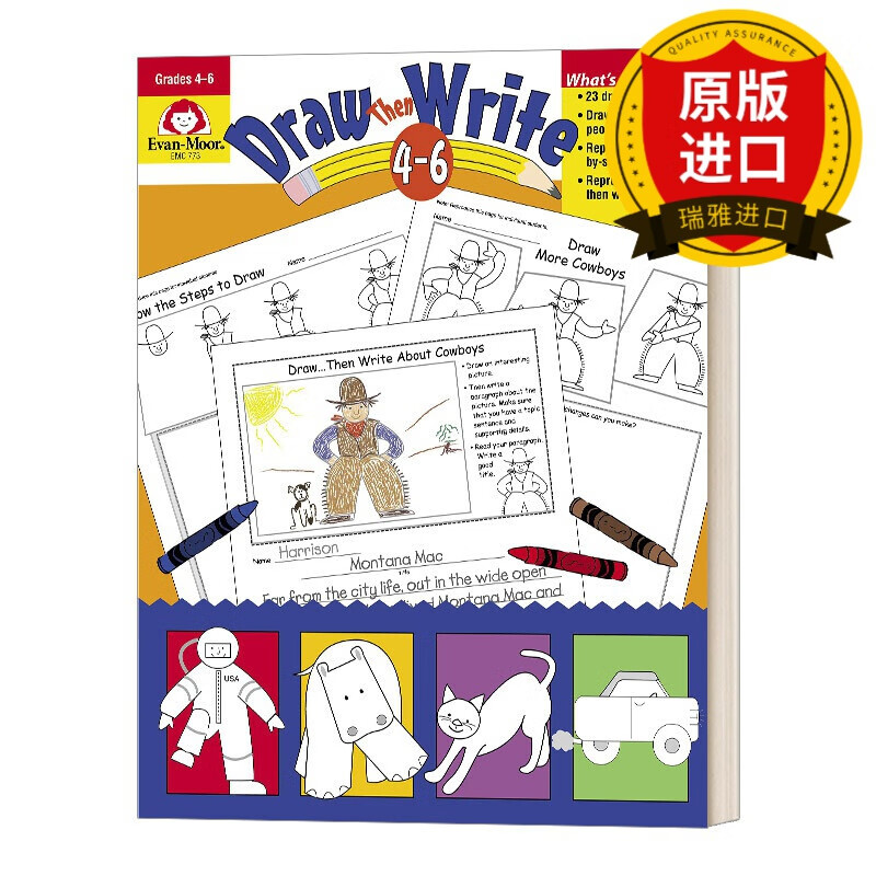 英文原版 绘图讲故事 四五六年级 evan-moor draw.