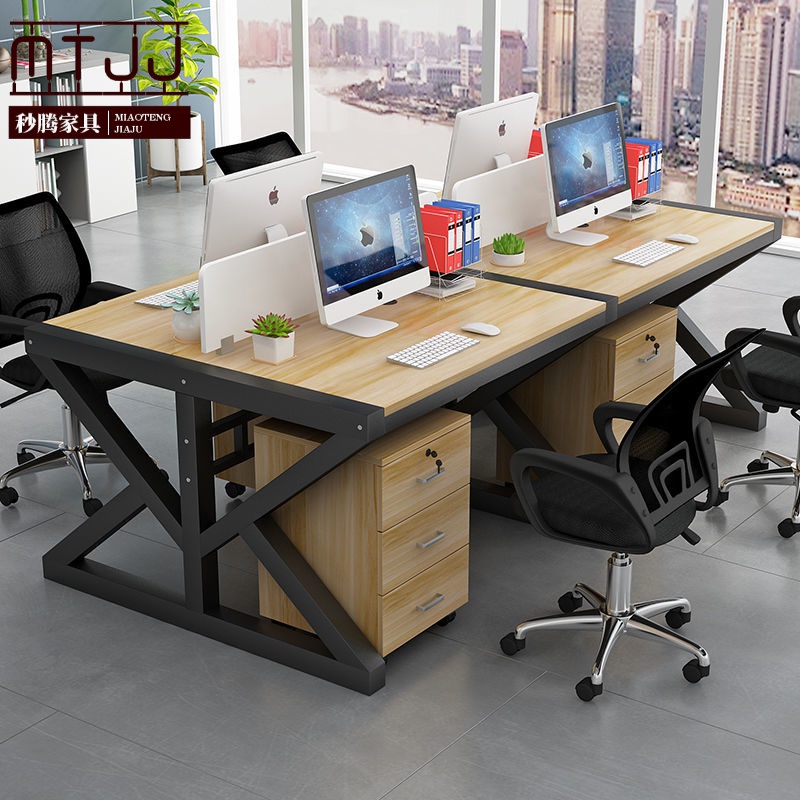 诗亭坊办公室桌椅组合员工桌多人办公桌办公桌双人职员办公桌椅组合
