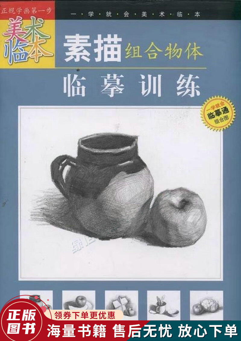 素描组合物体临摹训练 一学就会美术临本