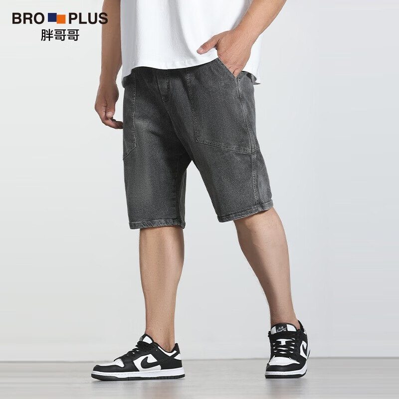 胖哥哥大码男装牛仔短裤男夏季宽松加肥加大五分裤男潮流胖子休闲中裤