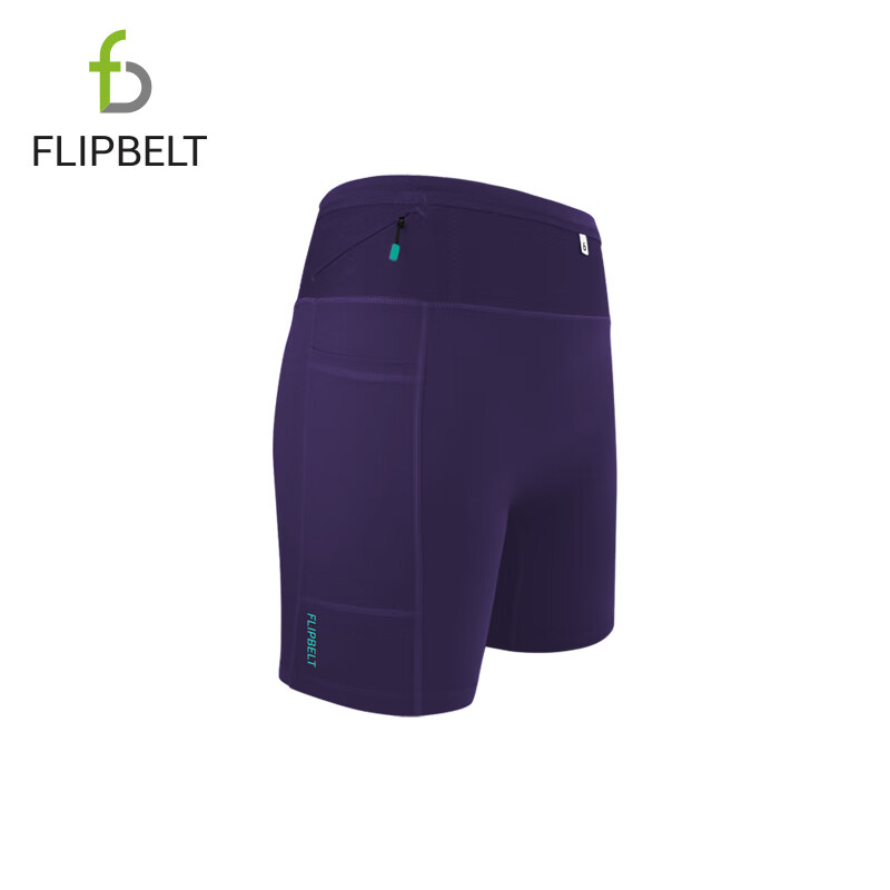 Flipbelt飞比特袋鼠裤2.0 轻压缩腰包裤女士速干透气 跑步裤马拉松吸排纱 凝夜紫（24款新色） S