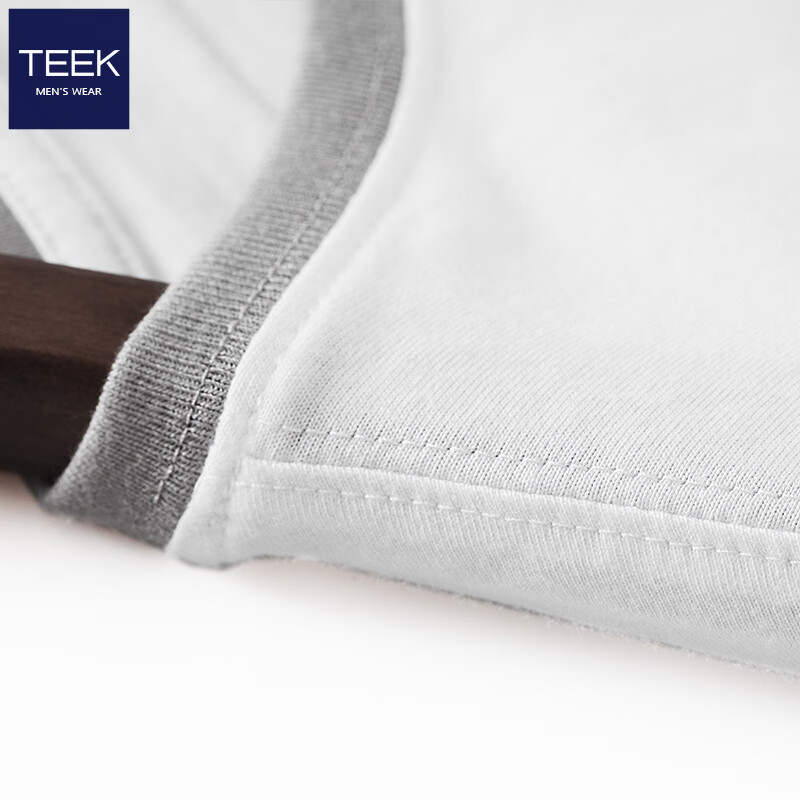 TEEK秋冬季长袖t恤男装上衣服 春秋款青年男士秋衣打底衫圆领休闲体恤 C352白色 L