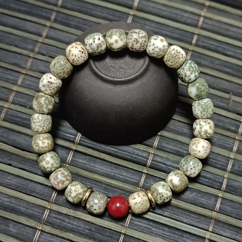 蒂宝莱(dibaolai)星月手串海南星月菩提子手串石玉料海南青花瓷手链