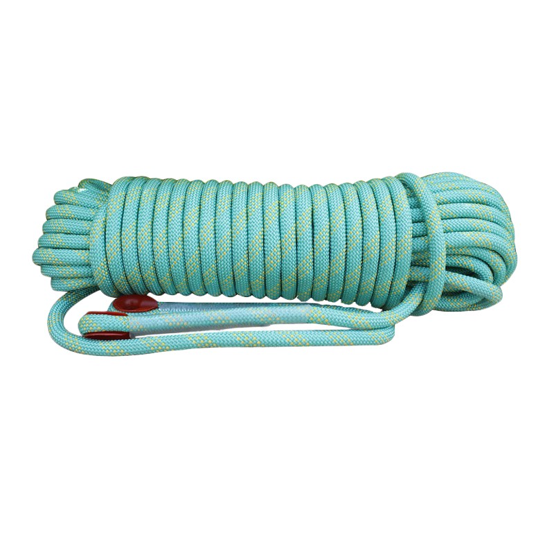 户外登山绳攀登攀岩绳索静力绳逃生救援救生尼龙绳 16毫米 10米 青色