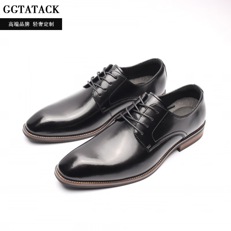 ggtatack轻奢品牌男鞋春季皮鞋男休闲百搭鞋商务方头男士皮鞋通勤大头