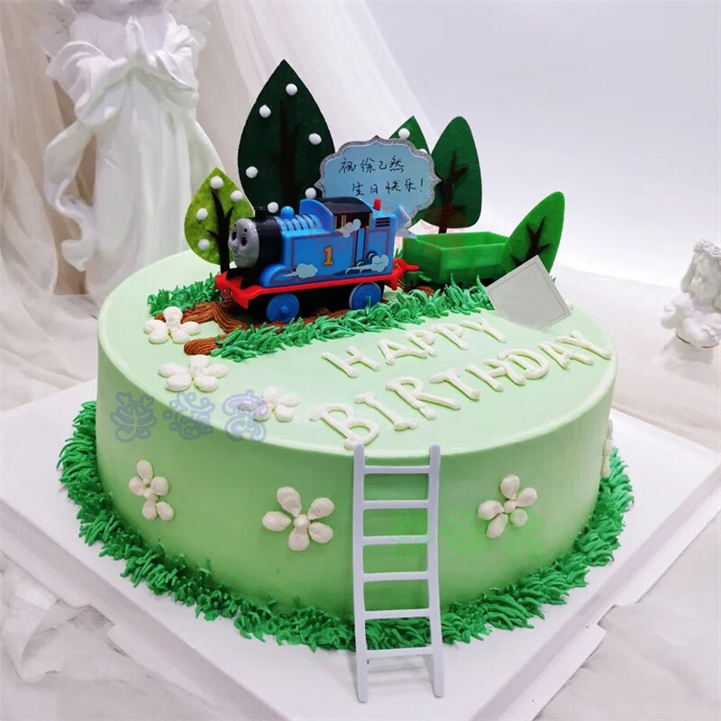 芙滋窝托马斯生日蛋糕轨道小火车蛋糕汽车男孩儿童宝宝周岁全国同城