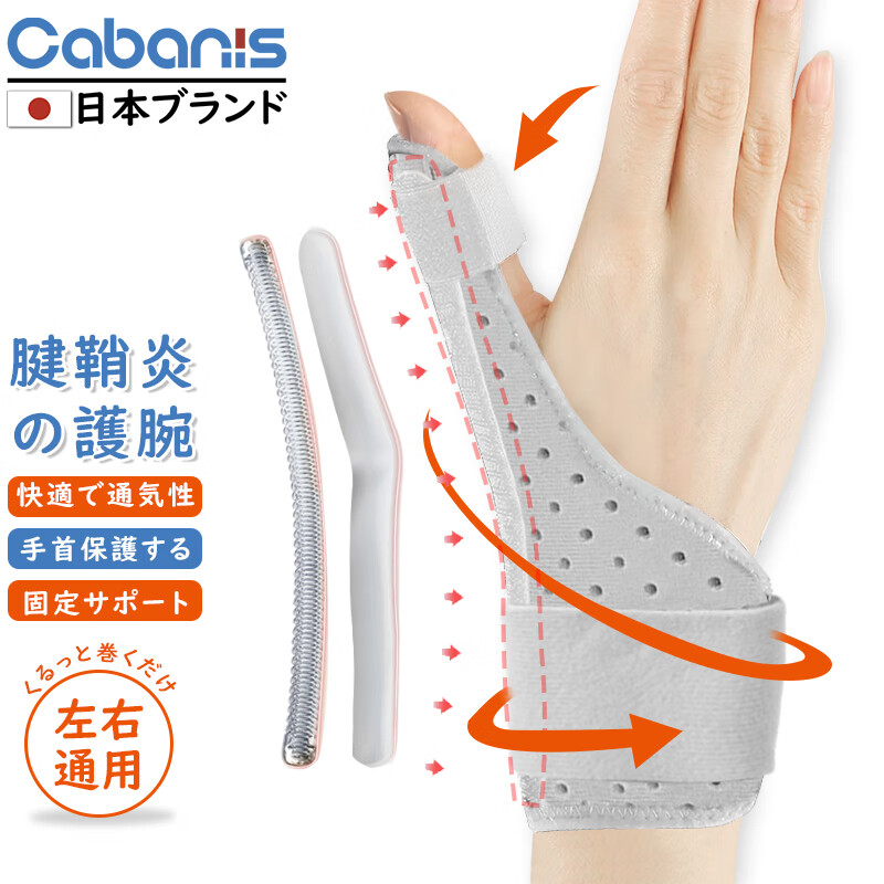 CABANIS 日本品牌腱鞘炎护腕医用级大拇指骨折扭伤固定支具透气薄款防护稳固支撑康复护具
