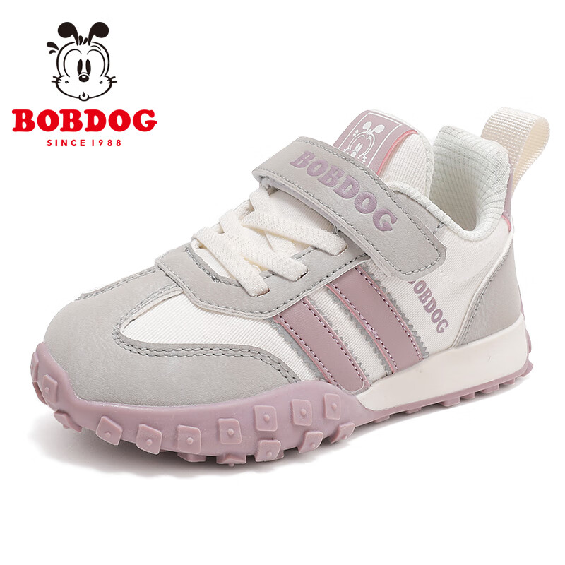 巴布豆童鞋男童鞋子新款春季休闲春秋款儿童运动鞋 米/浅米 30 适合脚长18.3cm