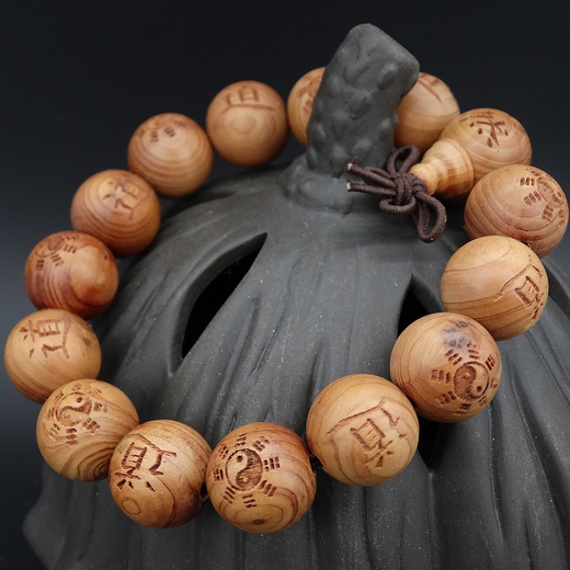 红香柏刻道法15mm手串