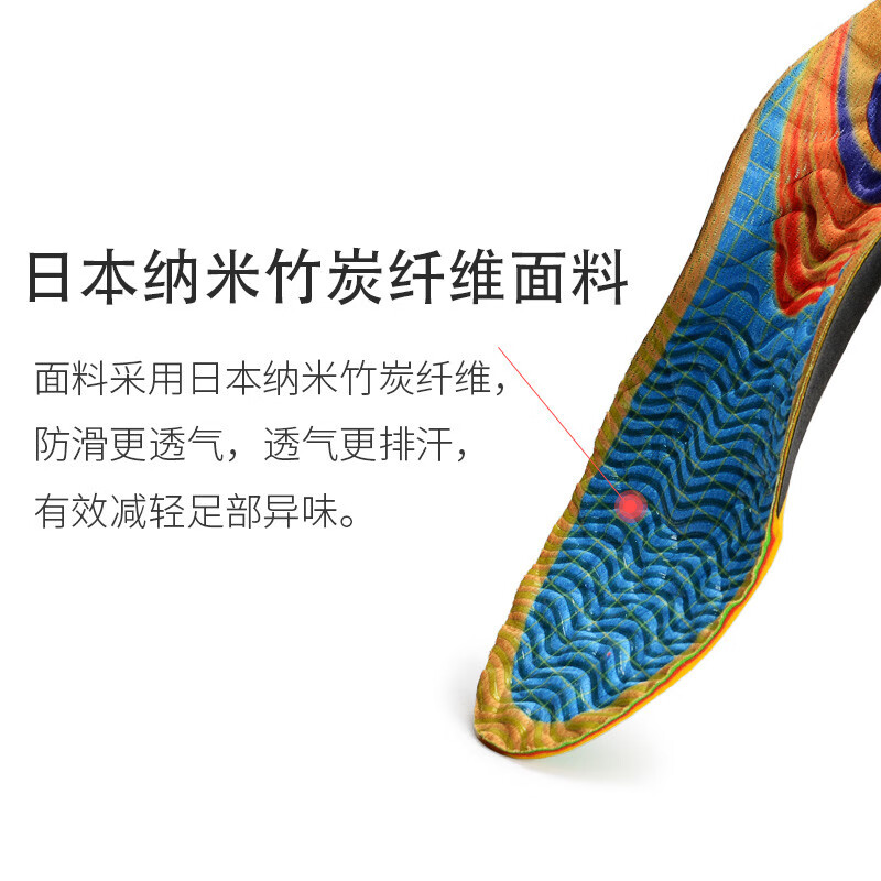 喜奔专业运动鞋垫男女减震高弹防臭吸汗透气跑步篮球足球足弓支撑缓震 专业网球羽毛球鞋垫 45码 长度290mm