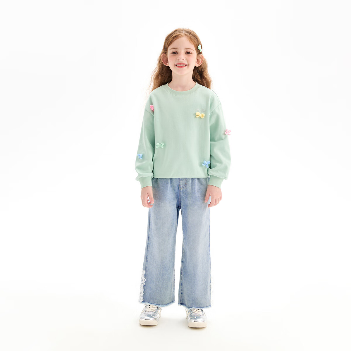 MiniPeace太平鸟童装秋新女童卫衣F2CRE3J23 绿色 120cm