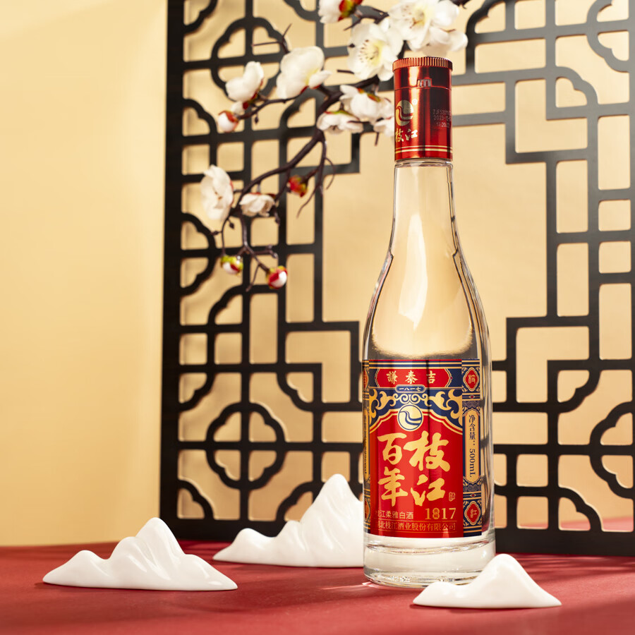 枝江百年枝江1817典藏纯粮柔雅白酒中华老字号52度500ml 52%vol