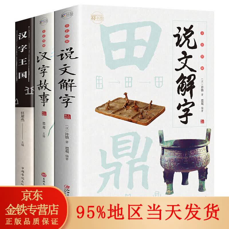正版 3册说文解字+汉字故事详解 给孩子的汉字王国许慎著 象形文字演变书图解 用简单有趣的语言讲述汉字背后的故事