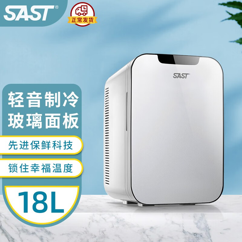 SAST18L-20L车载冰箱数显迷你冰箱化妆品母乳冷藏车家两用汽车冰箱 18L优雅银 标准芯 玻璃面板高性价比高么？
