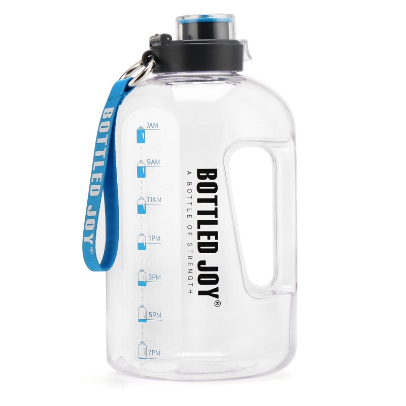 王俊凯杜海涛同款水壶BottledJoy健身篮球户外运动喝水提醒大水杯 白色2.5L+petg材质+勿超过60°