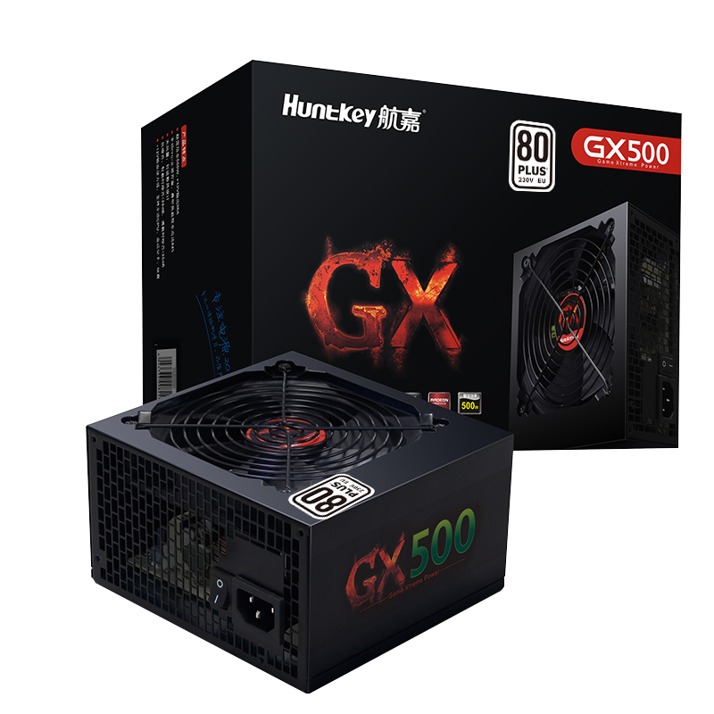 航嘉（Huntkey） GX系列台式主机电源 额定500/600/700/800W宽幅电脑游戏电源 GX500-500W白牌直出 80PLU 239元