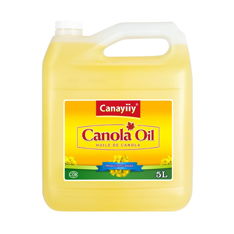 加拿大原装进口食用油 Canayiiy非转基因芥花籽油5L桶装 低芥酸冷榨植物油菜籽油
