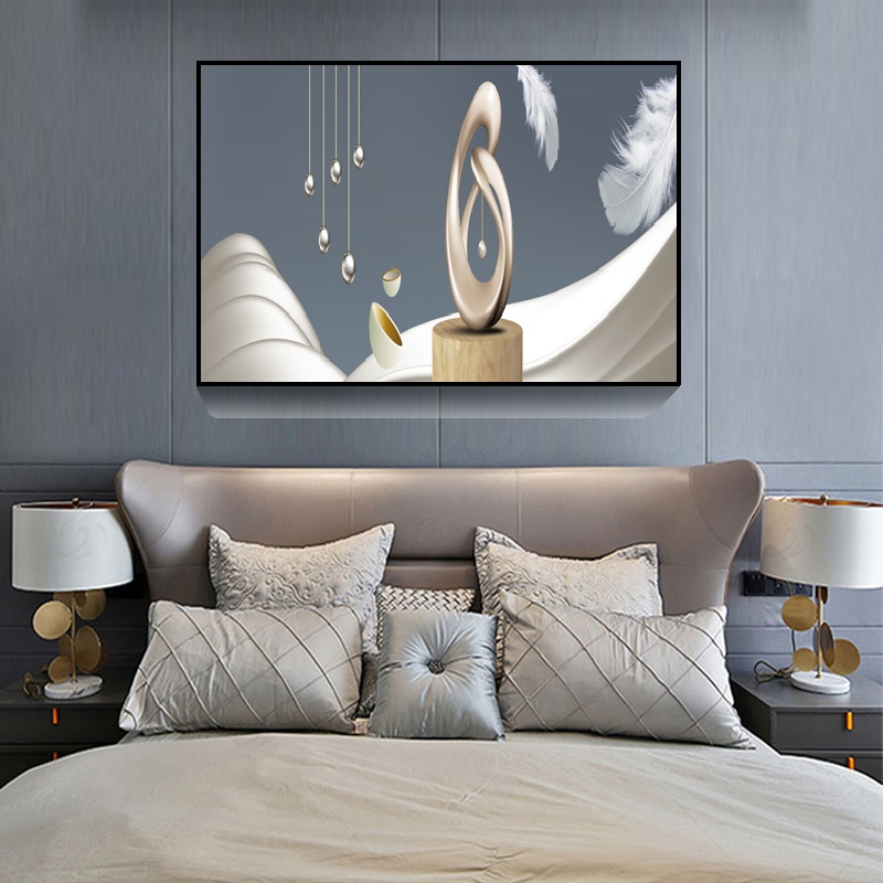 卧室床头装饰画现代简约客房房间单幅挂画背景墙壁画酒店宾馆墙画定制