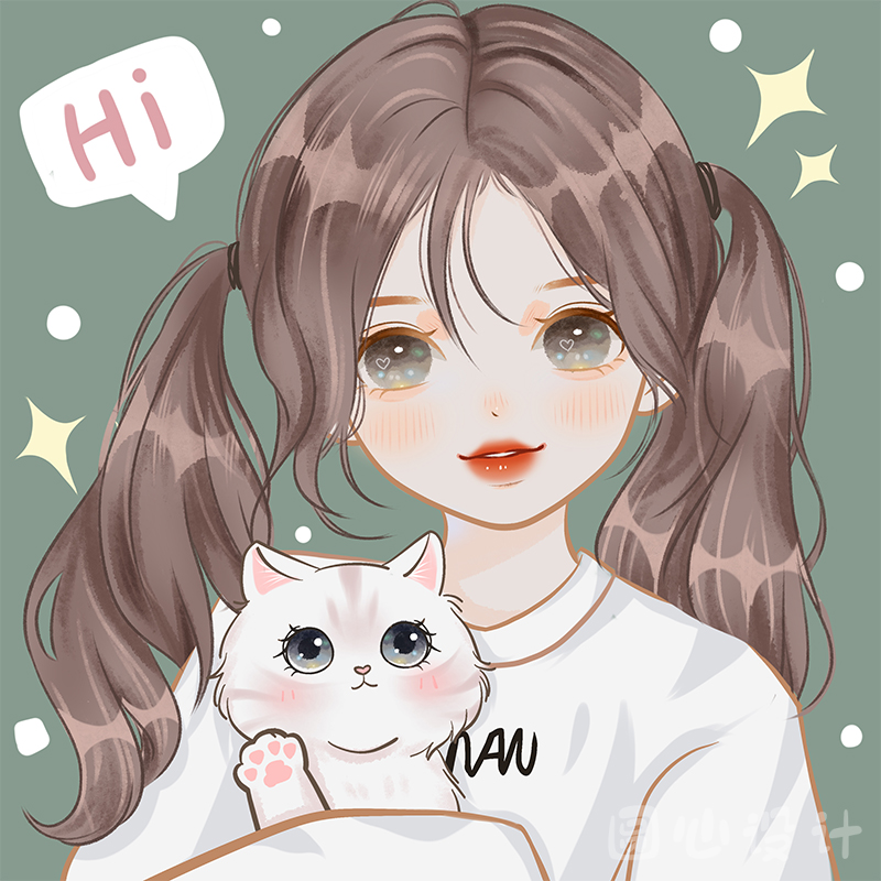 q版定制设计卡通人物照片转漫画人像动漫情侣画约稿 玫瑰红色 头像