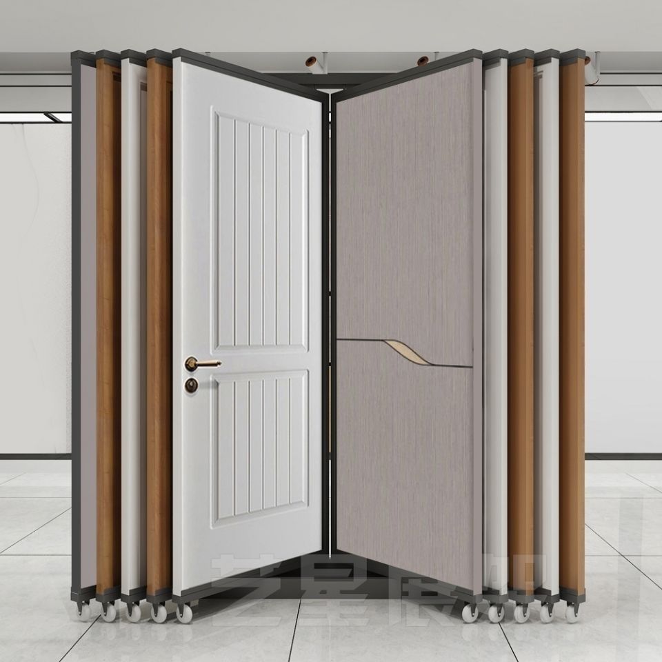 墨绩木门展示架 室内门房门样品展架翻转立式 房间门展样架子落地式