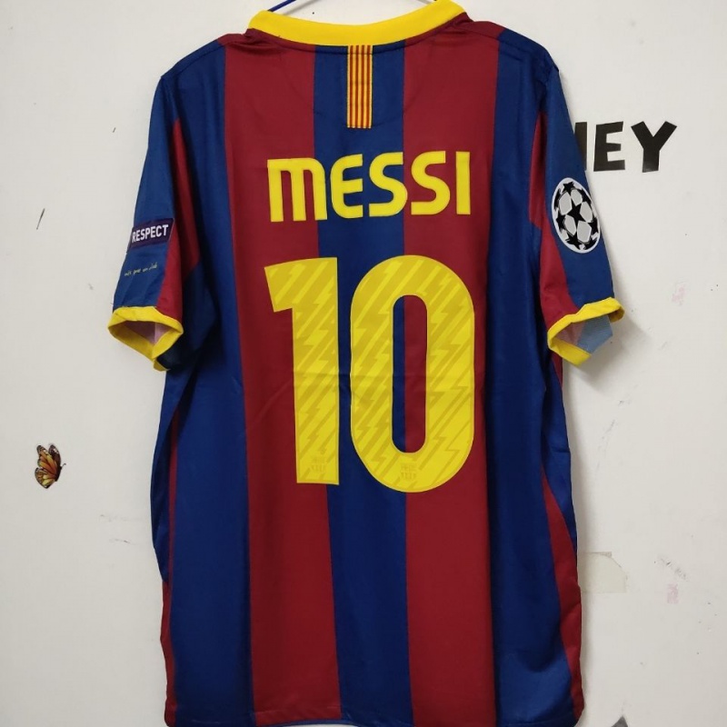 专营10-11赛季巴萨复古足球服巴萨10号梅西经典款足球衣巴萨主场球衣