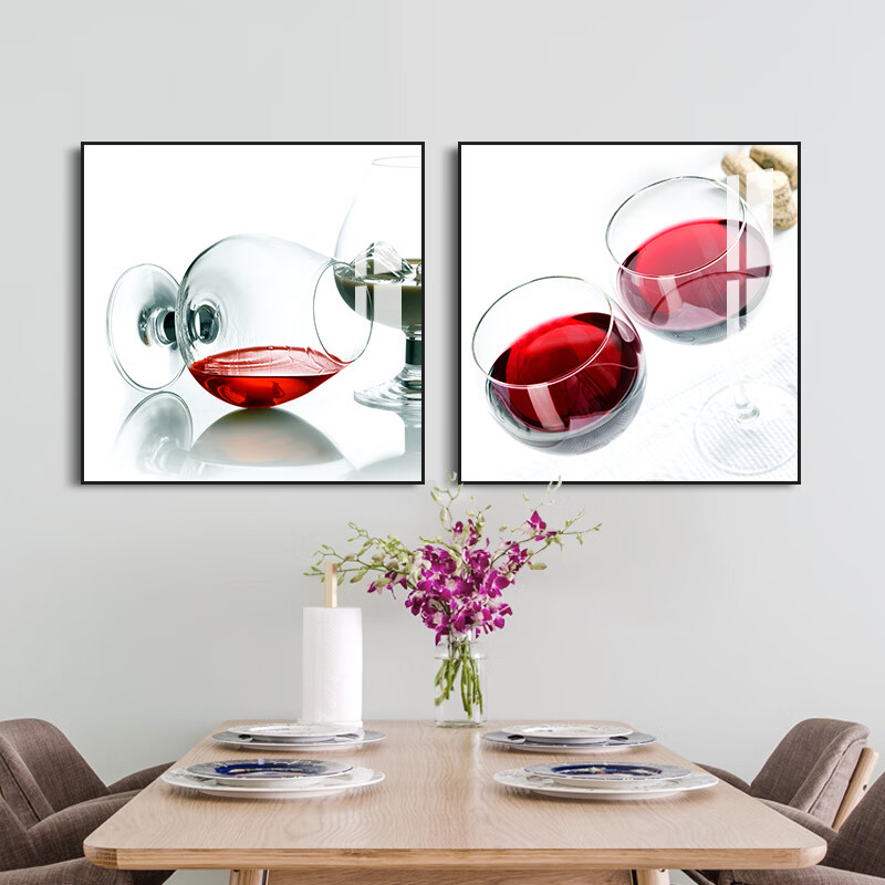 恒几餐厅装饰画饭厅背景墙面装饰壁画挂画客厅现代简约酒杯画 910/911