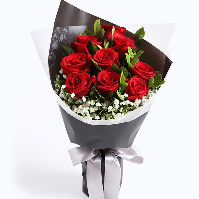 11朵红玫瑰花束-爱情花火 不含花瓶