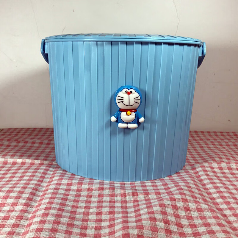 颜巧兮洗澡水桶卡通带盖收纳桶可坐人洗澡洗车手提可爱桶钓鱼小桶子