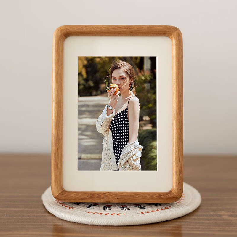 心生忆黑胡桃榫卯实木相框摆台定制加洗照片打印相片做成圆角画框高级