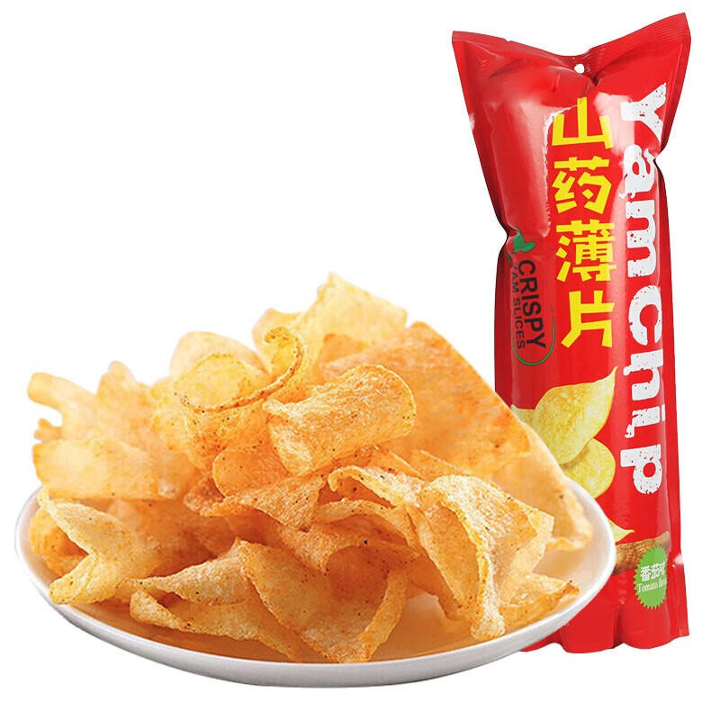 山药薄片 番茄酱香多口味山药脆片薯片88g包休闲膨化零食网红零食年货