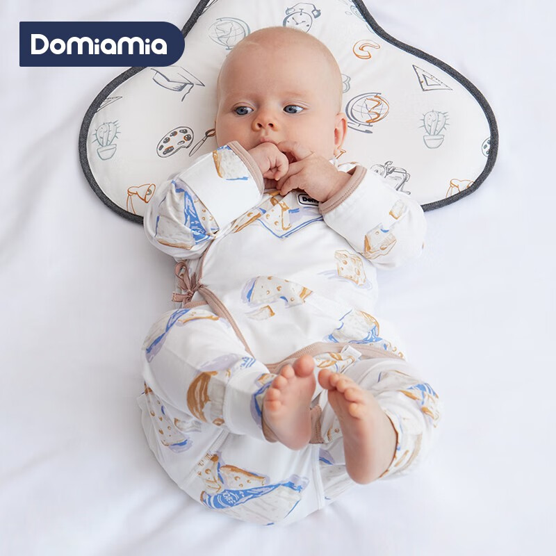 DOMIAMIA哆咪呀初生婴儿两件套满月宝宝服饰爬服套装待产新生儿分体睡衣 初生套装-伊顿奶酪 66cm怎么样,好用不?