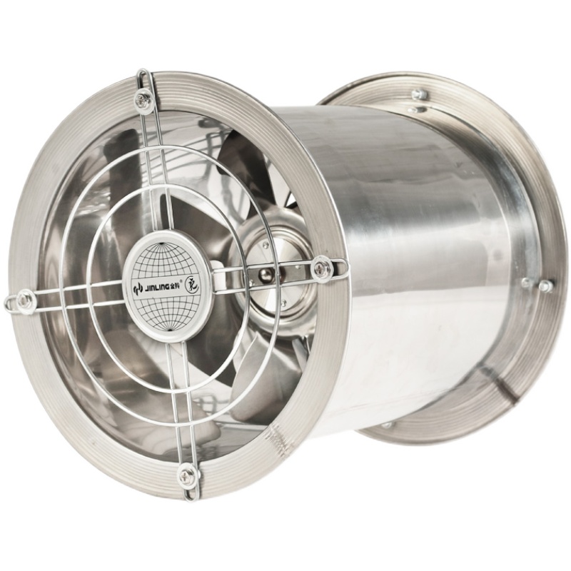 10寸不锈钢工业排气扇强力圆筒抽风机油烟排风机商用高速 8寸fa-20ye