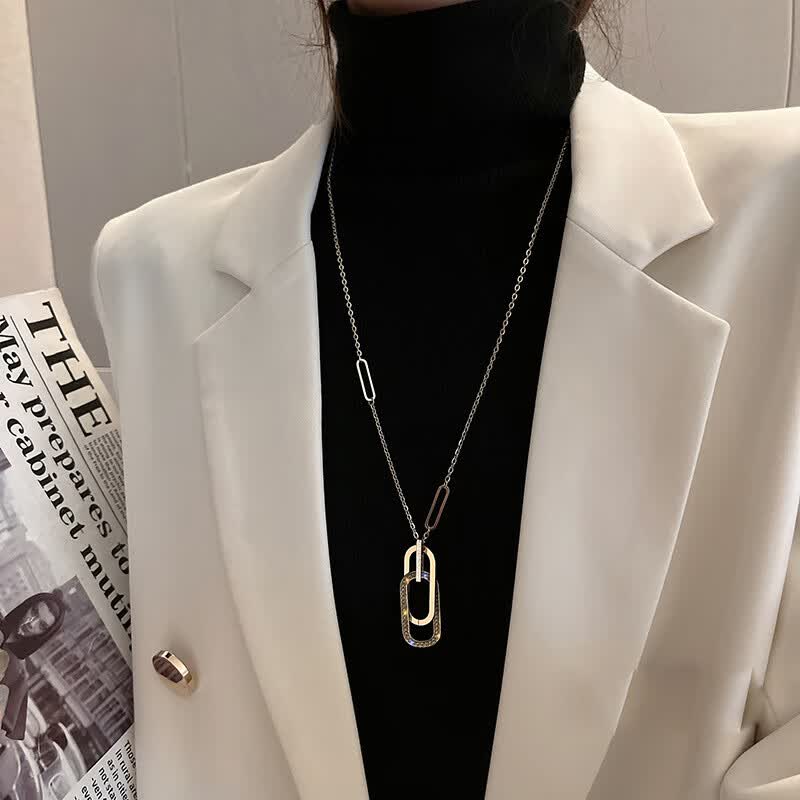 Qlady几何毛衣链女高档长款项链气质轻奢设计感小众毛衣装饰挂件吊坠时尚配饰生日礼物送女友 金色使用感如何?