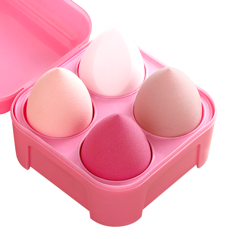 欧亿姿（oeiez） 美妆蛋不吃粉化妆蛋海绵蛋粉扑粉底液彩妆蛋套装带盒 4个装【草莓慕斯】10051379129998