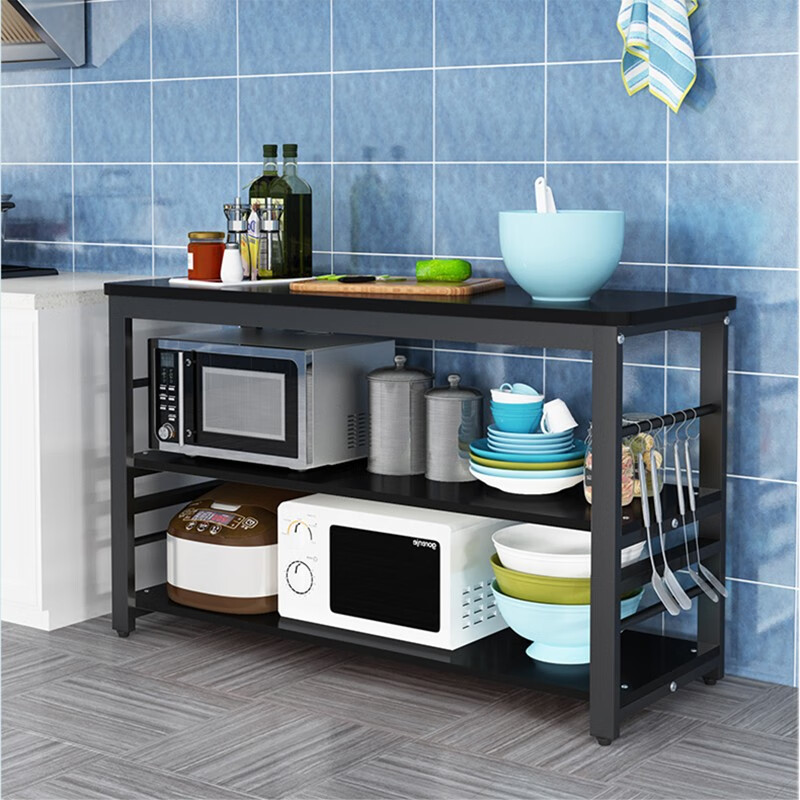 sevenmoons落地置物架 厨房桌切菜桌子操作台简易长桌多层储物桌 长80
