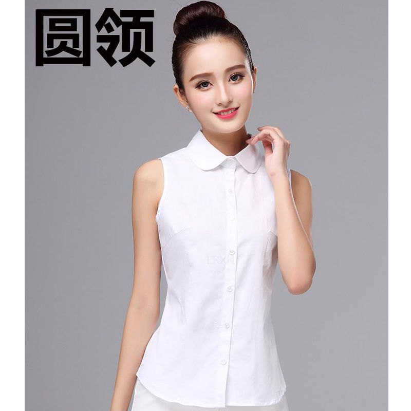 ticify新品衬衫假领打底职业衬衣背心新款韩版雪纺衫无袖衬衫女款百搭