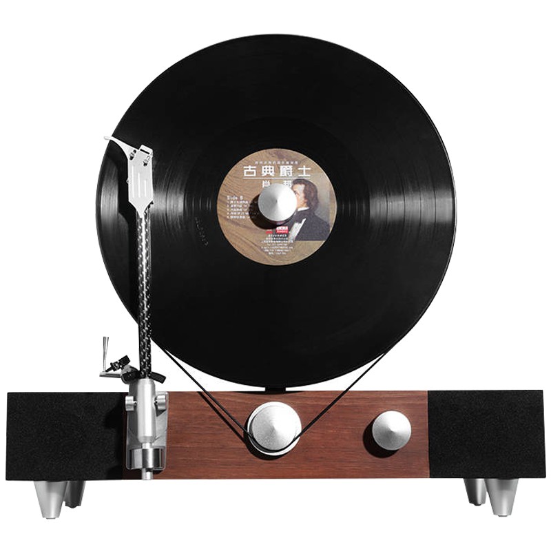 gramovox 格莱美黑胶唱片机竖立式留声机黑胶LP复古唱片机蓝牙唱机音箱 经典款【胡桃木】