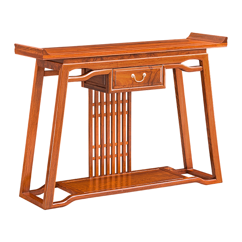 广典红木家具非洲花梨（学名：刺猬紫檀）实木条案 桥案供神乔台 客厅玄关走廊边几 新中式素面 新中式乔台（一抽）