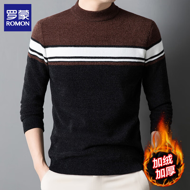 ���ɣ�ROMON������ѩ���ë����Բ�춬���¿ů��������ʿ��֯��������� ��ɫ ���� XL 64.3Ԫ