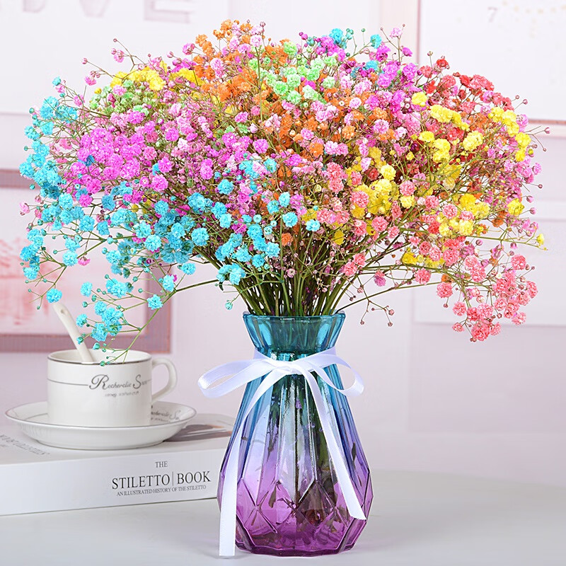 花语奇萌花瓶满天星干花花束鲜花真花客厅天然装饰摆设卧室摆件家居