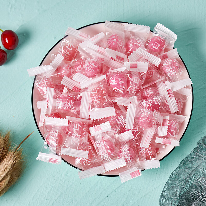 clcey日式白桃风味水糖小零食水蜜桃少女心高颜值糖果 白桃果汁硬糖